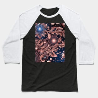 Other Worldly Designs- nebulas, stars, galaxies, planets with feathers Baseball T-Shirt